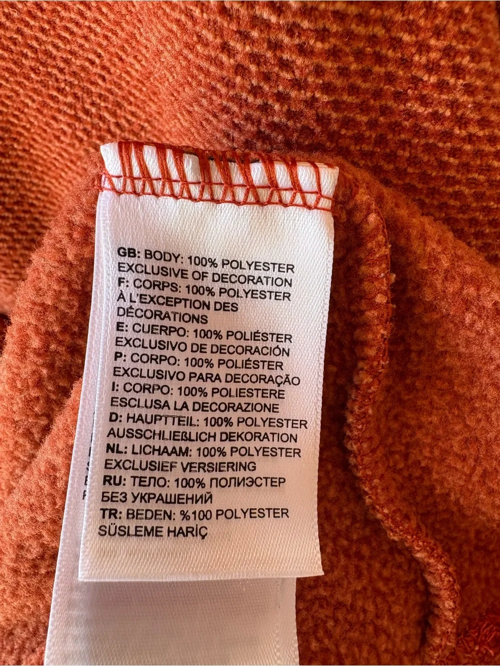 The North Face Men’s Zip-Up Fleece Pullover - Rust Orange